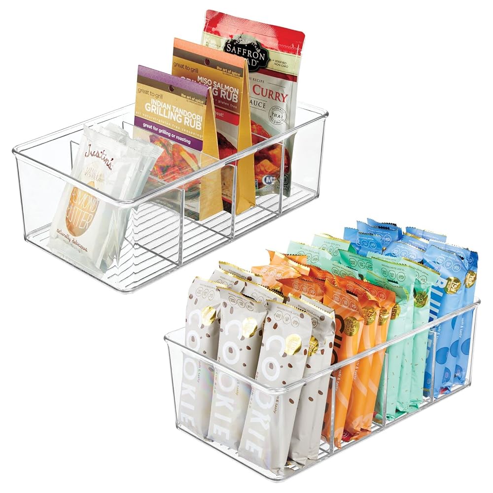 Divided Storage Bin Containers (2-Pack)