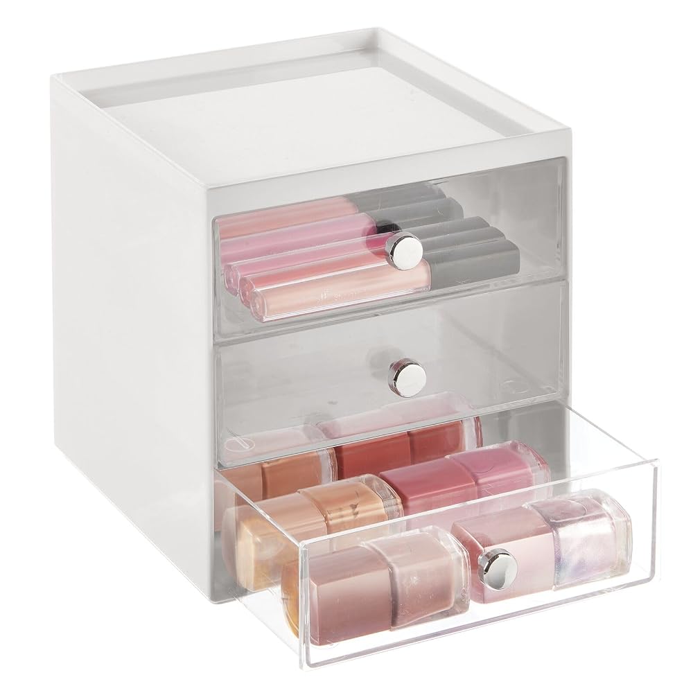 Stackable Makeup Cube with 3 Drawers