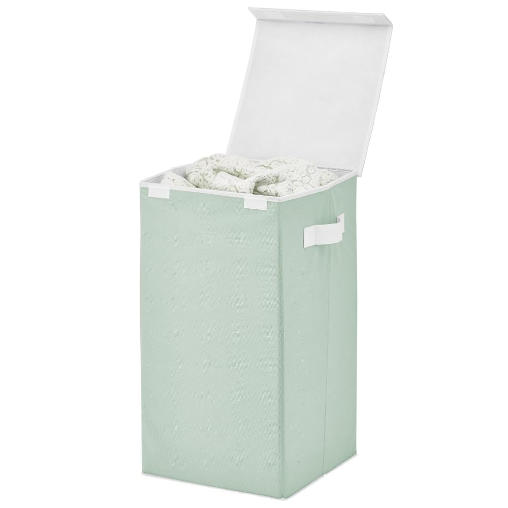 Upright Laundry Hamper with Hinged Lid