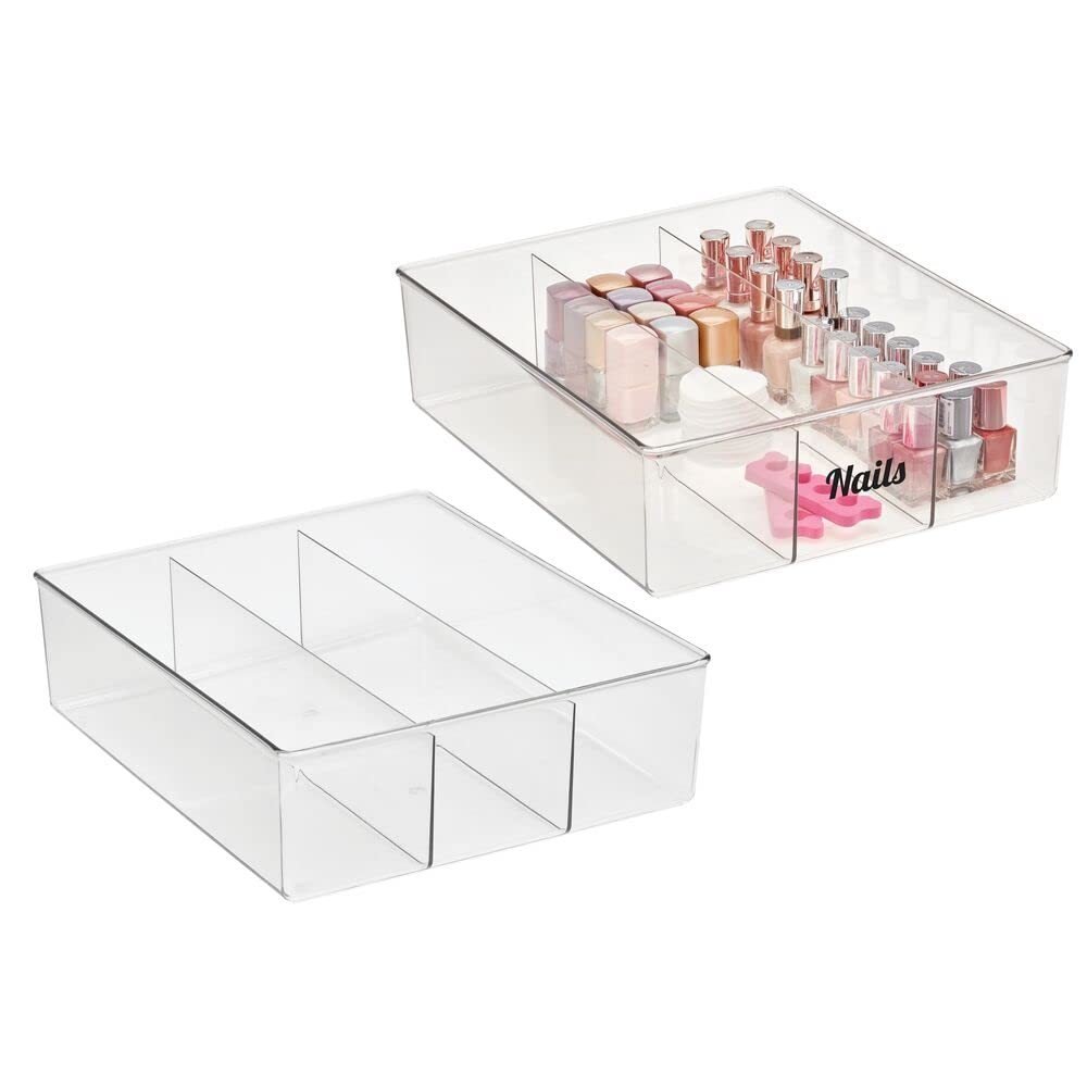 Divided Vanity Trays + 32 Labels (2-Pack)