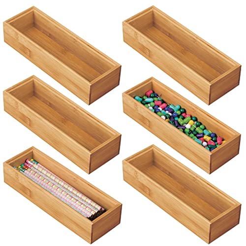 Bamboo Office Drawer Boxes (6-Pack)