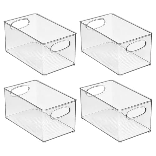 mDesign closet shelf bins with handles
