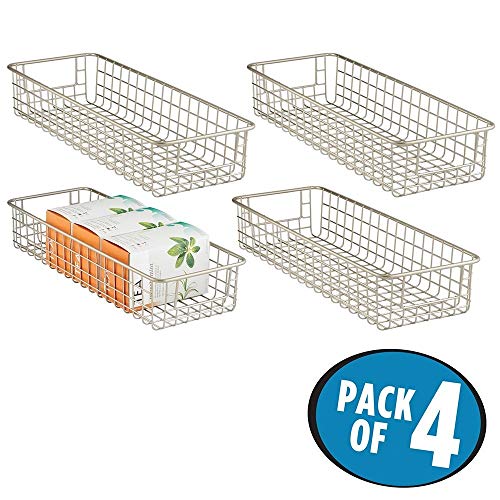 Shallow Wire Pantry Baskets (4-Pack)