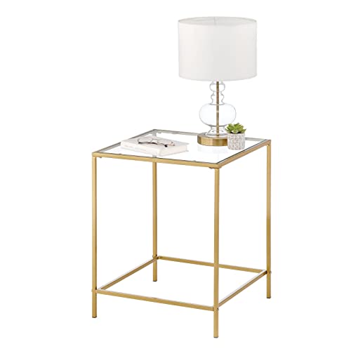 Square Glass-Top Side Table