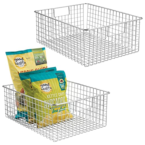 Wire Pantry Baskets with Handles (2-Pack)