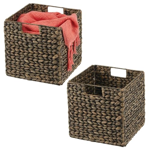Woven Hyacinth Cube Baskets (2-Pack)